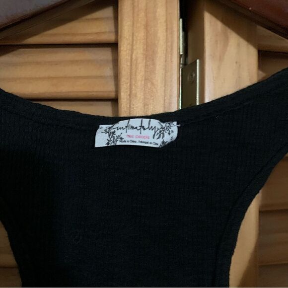 Free People Black Ribbed Tank Top Size small - Picture 2 of 5